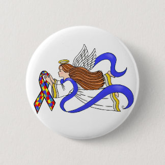 Autism Awareness Angel Button