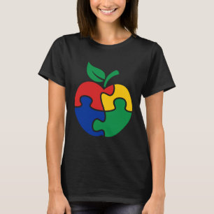 Autism Awareness Apple puzzle Autism T-Shirt