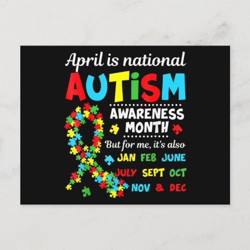 Autism Awareness _ April is National Autism Awaren Postcard