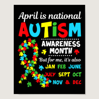 Autism Awareness - April Is National Autism Awaren Poster