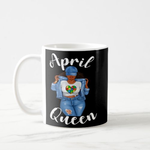 Autism Awareness April Queen Black Girl Magic Woma Coffee Mug