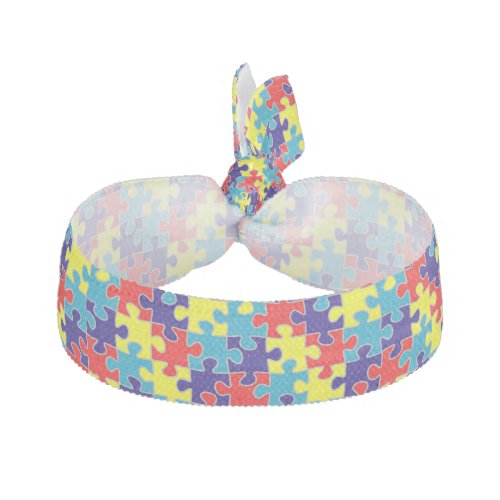 Custom Accessories 16 Autism Awareness Asd Aspergers Puzzle Pattern Elastic Hair Tie