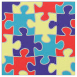 Autism Awareness ASD Aspergers Puzzle Pattern Fabric
