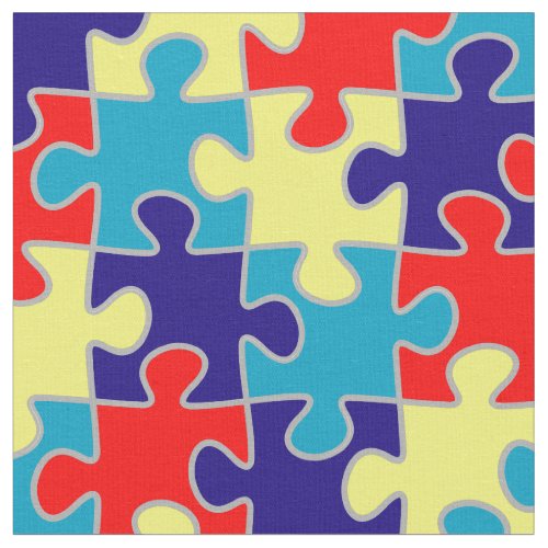 Custom Fabric 17 Autism Awareness Asd Aspergers Puzzle Pattern Fabric