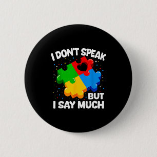 Autism awareness asperger syndrome puzzle kids men button