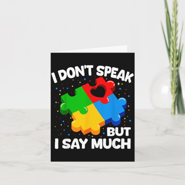 Autism awareness asperger syndrome puzzle kids men card (Front)