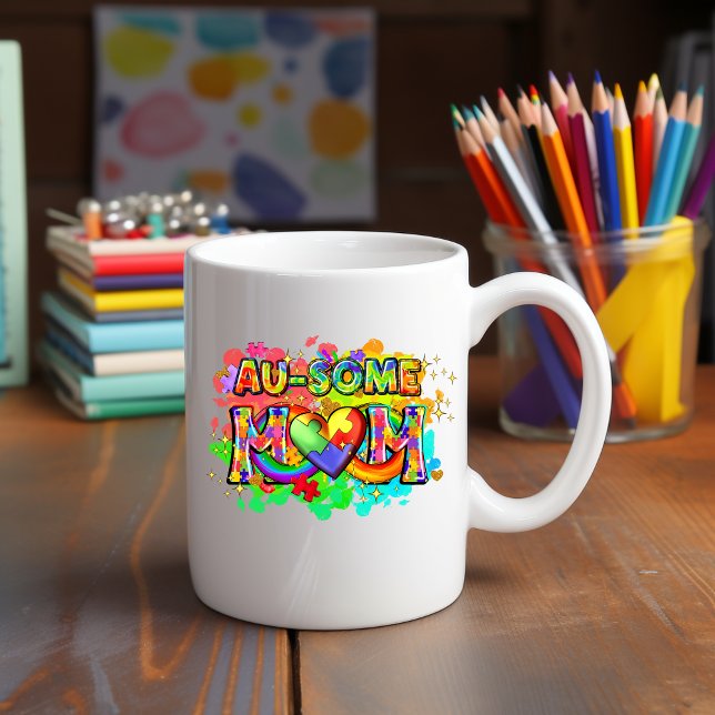 Autism Awareness Au-some Mom Mug (Creator Uploaded)