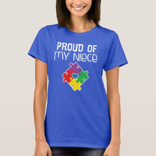 Autism Awareness Aunt Proud of my Niece T_Shirt