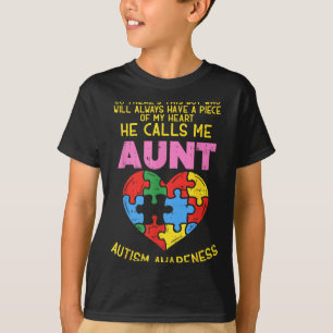 Autism Awareness Aunt Shirt Boy Piece Of My Heart