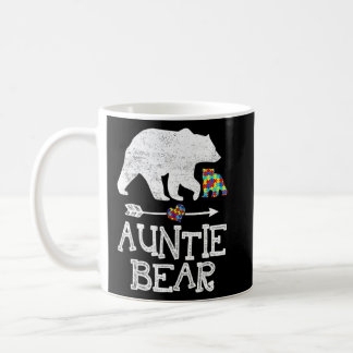 Autism Awareness Auntie Bear Support Autistic Adul Coffee Mug