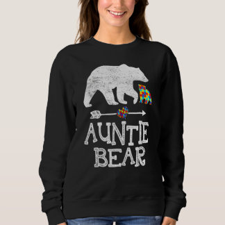 Autism Awareness Auntie Bear Support Autistic Adul Sweatshirt