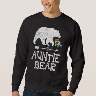 Autism Awareness Auntie Bear Support Autistic Adul Sweatshirt