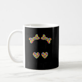 Autism Awareness Auntie Messy Bun Glasses Autistic Coffee Mug