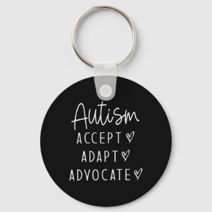 Autism Awareness Autism Accept Adapt Advocate Keychain