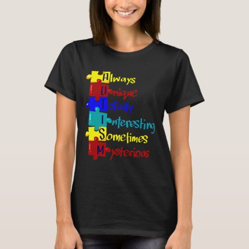 Autism Awareness Autism Acronym Puzzle T_Shirt