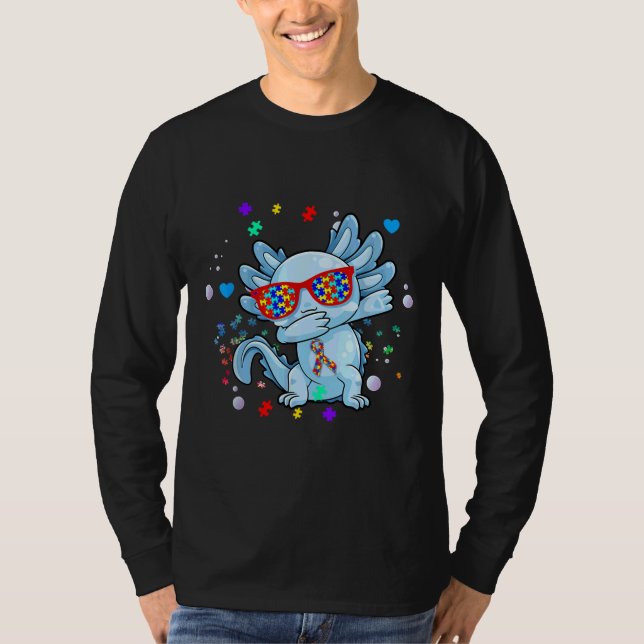 Autism Awareness  Autism Axolotl Dabbing  Autism T-Shirt (Front)