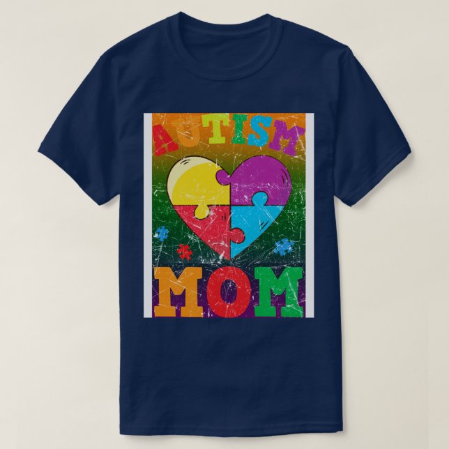 Autism Awareness Autism Mom Autism Awareness Heart T-Shirt (Design Front)
