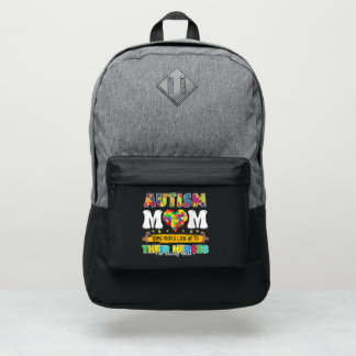 Autism Awareness Autism Mom Life Messy Hair Bun Port Authority® Backpack