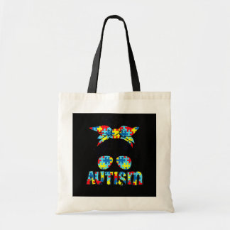 Autism Awareness Autism Mom Messy Bun Sunglasses Tote Bag