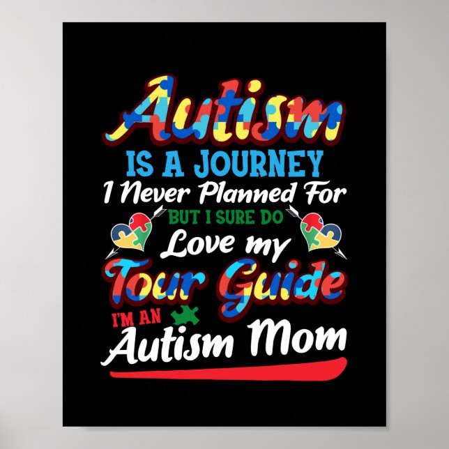 Autism Awareness Autism Mom Puzzle Piece Autistic Poster (Front)