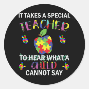 Autism Awareness Autism Special Teacher Classic Round Sticker