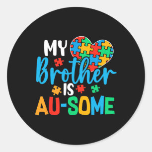 Autism Awareness Autism Squad Support Awesome Boys Classic Round Sticker