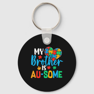 Autism Awareness Autism Squad Support Awesome Boys Keychain