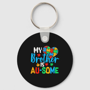 Autism Awareness Autism Squad Support Awesome Boys Keychain