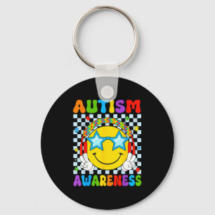 Autism awareness autism squad support funny puzzle keychain