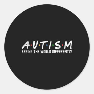 Autism Awareness Autism Squad Support Women Kids B Classic Round Sticker
