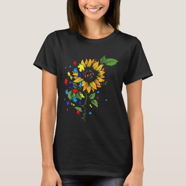 Autism Awareness Autism Sunflower Vintage T-Shirt (Front)