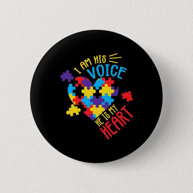 Autism Awareness Autism Support Men Women  Button (Front)