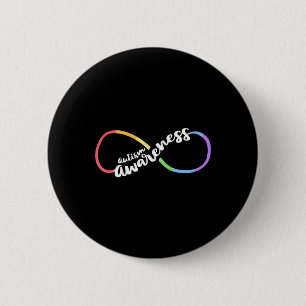 Autism Awareness Autistic Acceptance Rainbow Infin Button