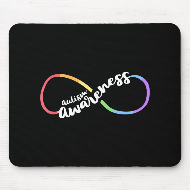 Autism Awareness Autistic Acceptance Rainbow Infin Mouse Pad (Front)
