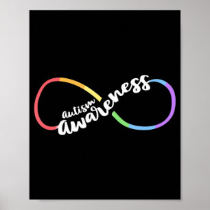 Autism Awareness Autistic Acceptance Rainbow Infin Poster