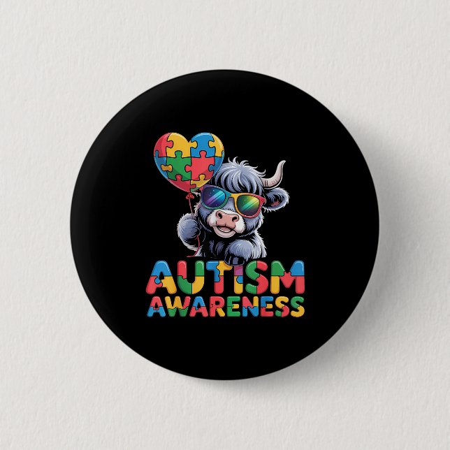 Autism awareness autistic  button (Front)