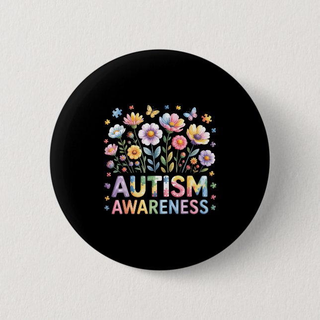Autism awareness autistic  button (Front)