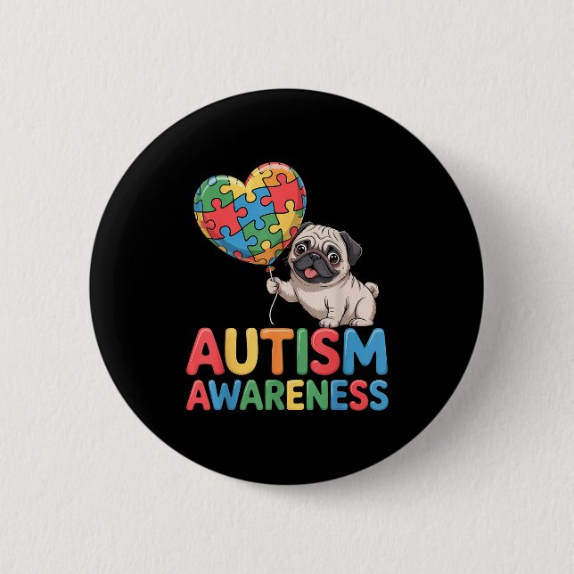 Autism awareness autistic  button (Front)