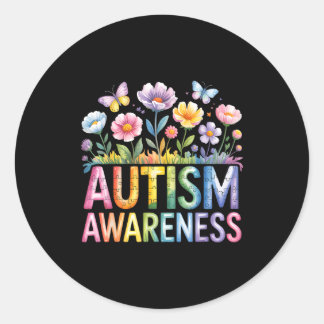 Autism awareness autistic  classic round sticker