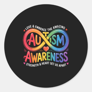 Autism awareness autistic classic round sticker