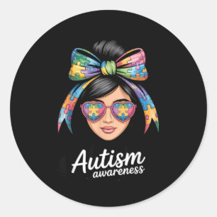Autism awareness autistic  classic round sticker