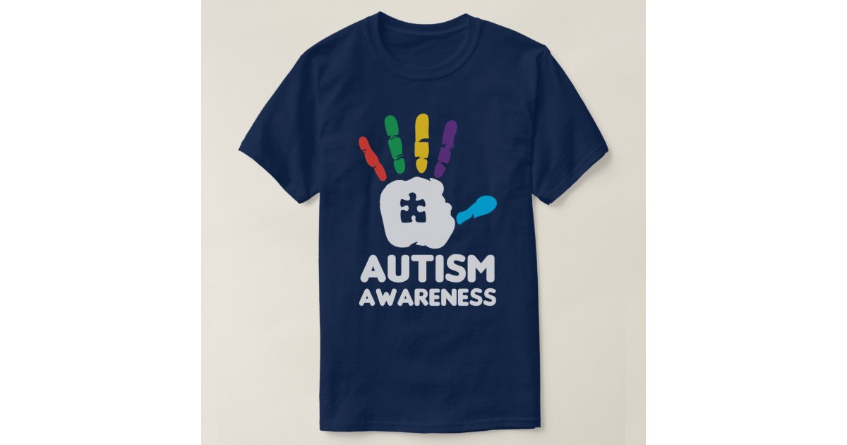 Autism Awareness Autistic Hand Print T-Shirt | Zazzle.com