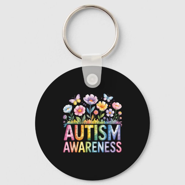 Autism awareness autistic  keychain (Front)