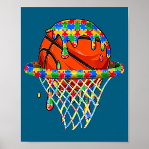 Autism awareness autistic kids boys puzzles drip poster