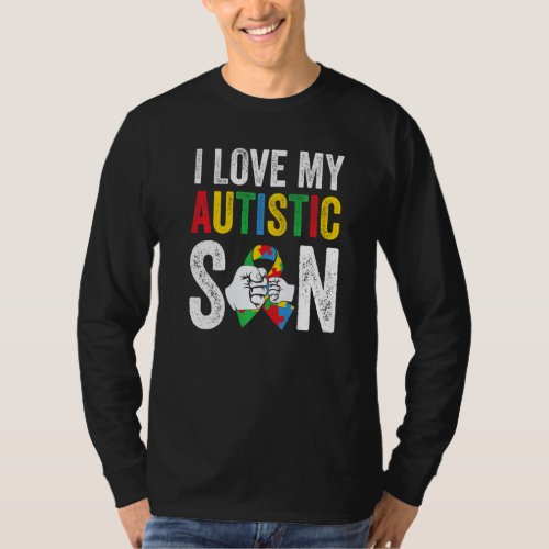 Autism Awareness Autistic Pride Day I Love My Auti T_Shirt
