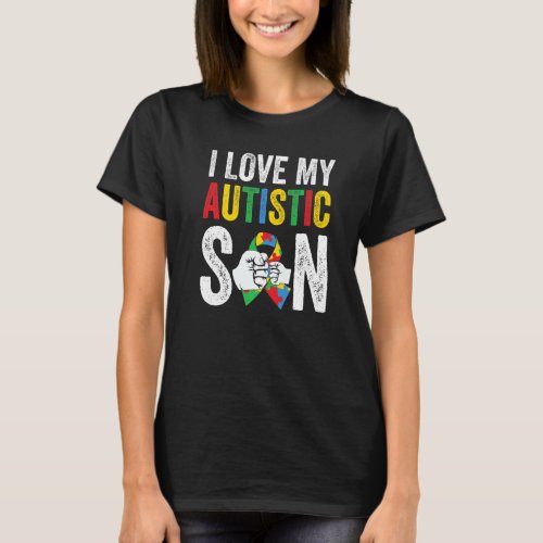 Autism Awareness Autistic Pride Day I Love My Auti T_Shirt