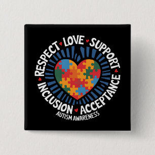 Autism Awareness Autistic Respect Love Support Button