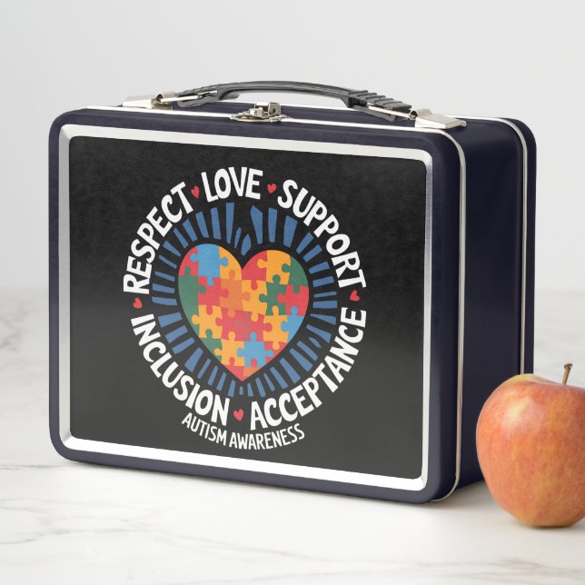Autism Awareness Autistic Respect Love Support Metal Lunch Box (In Situ)