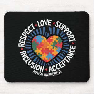 Autism Awareness Autistic Respect Love Support Mouse Pad
