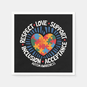 Autism Awareness Autistic Respect Love Support Napkins